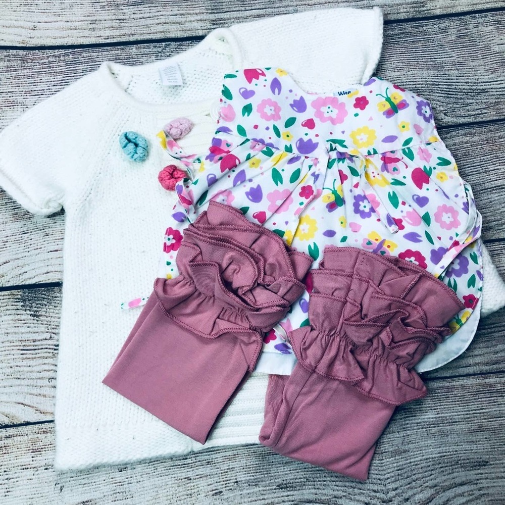 Girls 12m floral ruffle 3pc set